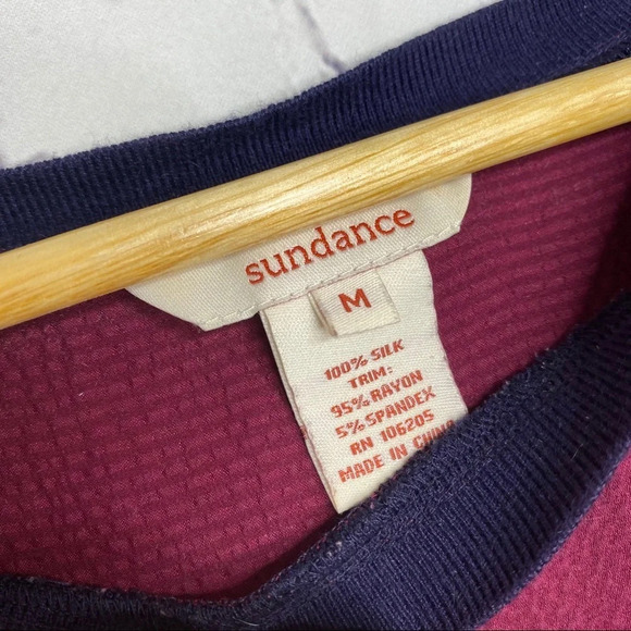 Sundance Maroon 100% Silk Long Sleeve Shift Dress Size Medium - Picture 6 of 11